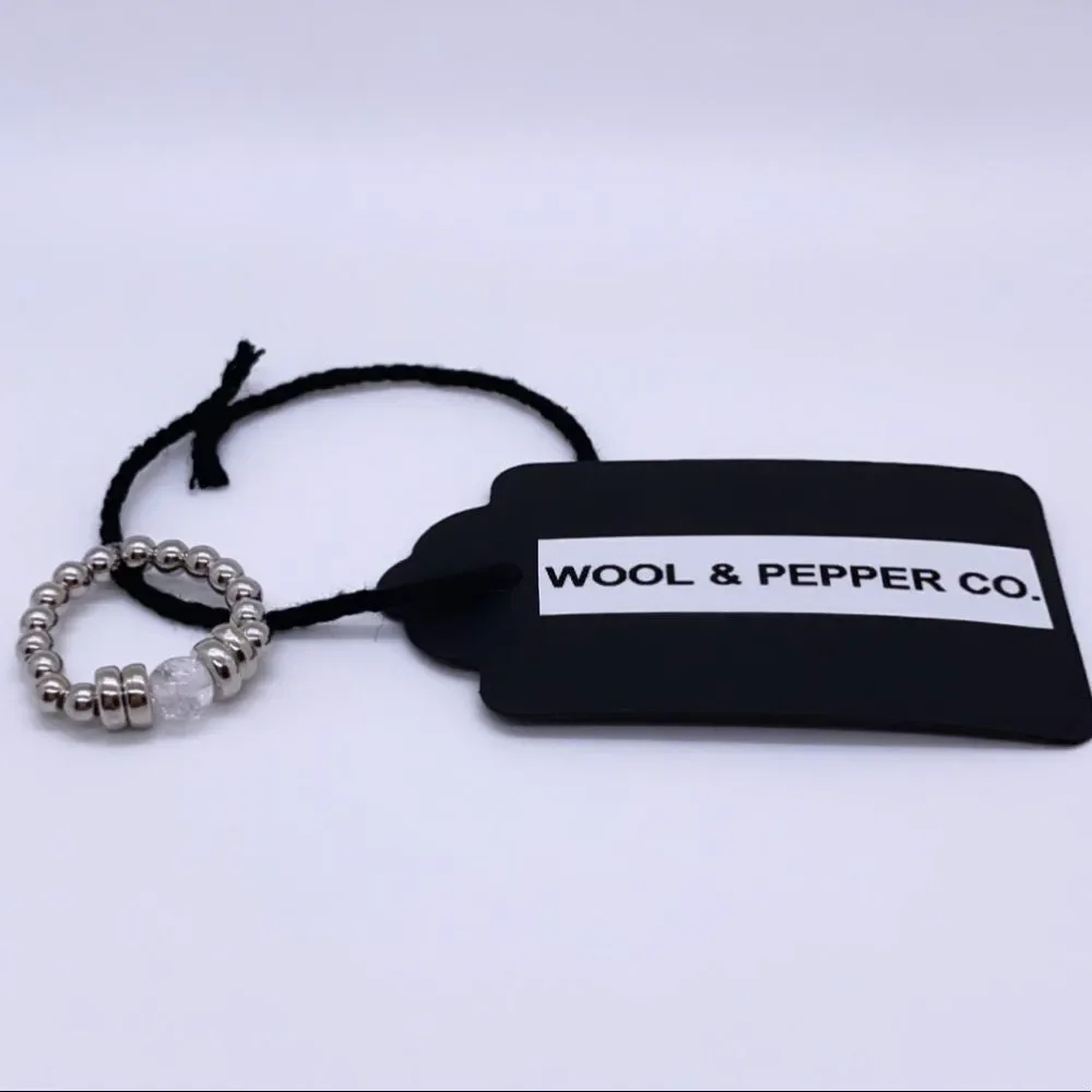 Wool + Pepper Co. Silver Crystal Stackable Ring - Picture 1 of 5